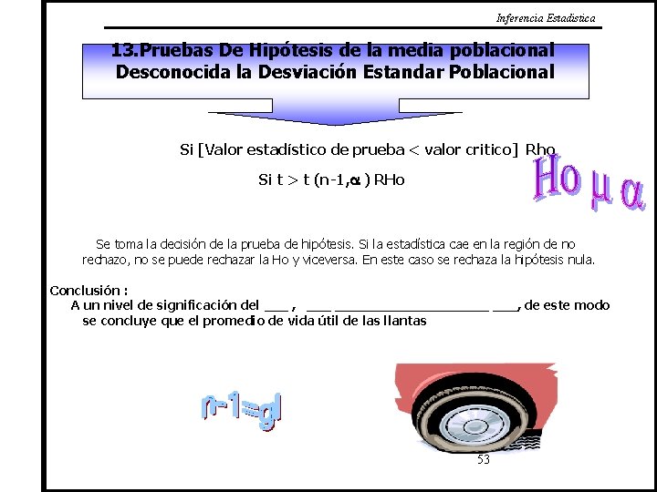 Inferencia Estadistica 13. Pruebas De Hipótesis de la media poblacional Desconocida la Desviación Estandar