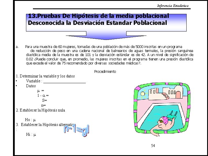 Inferencia Estadistica 13. Pruebas De Hipótesis de la media poblacional Desconocida la Desviación Estandar