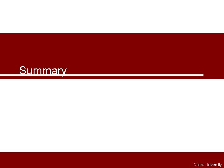 Summary Osaka University 