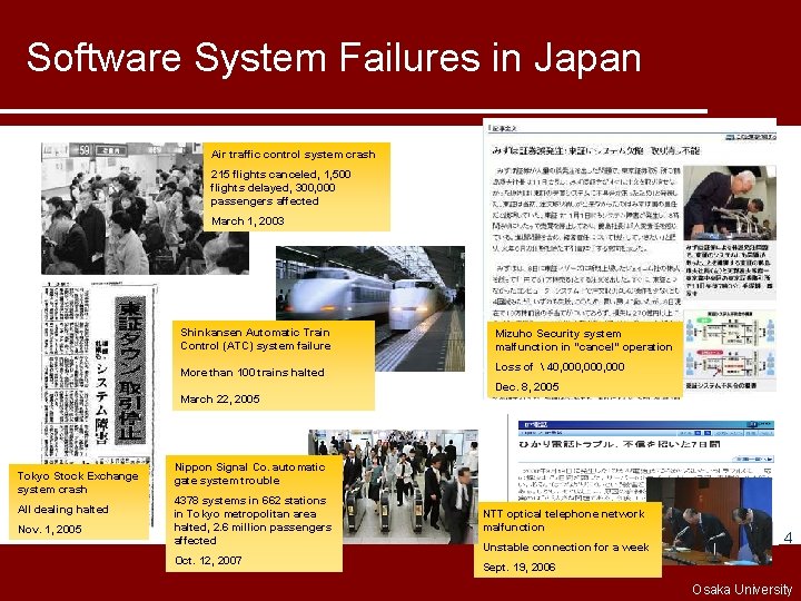Software System Failures in Japan Air traffic control system crash 215 flights canceled, 1,