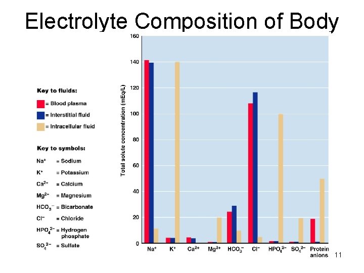 Electrolyte Composition of Body Fluids 11 