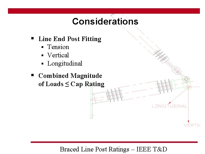 Considerations § Line End Post Fitting § § § Tension Vertical Longitudinal § Combined