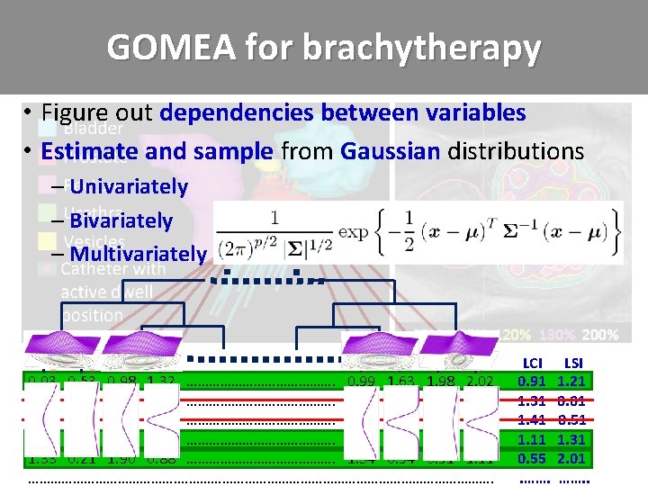 GOMEA for brachytherapy • Figure out dependencies between variables • Estimate and sample from