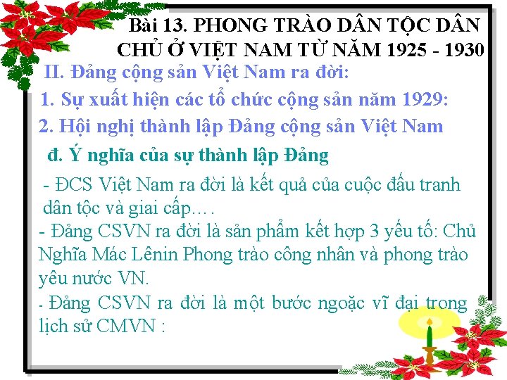 Bài 13. PHONG TRÀO D N TỘC D N CHỦ Ở VIỆT NAM TỪ