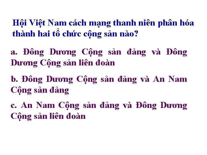 Hội Việt Nam cách mạng thanh niên phân hóa thành hai tổ chức cộng