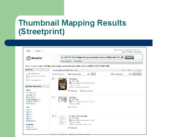 Thumbnail Mapping Results (Streetprint) 