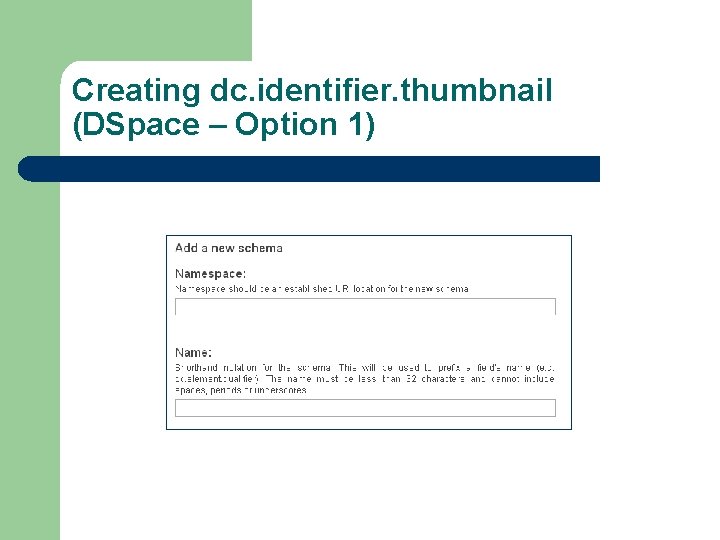 Creating dc. identifier. thumbnail (DSpace – Option 1) 