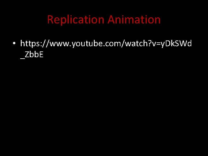Replication Animation • https: //www. youtube. com/watch? v=y. Dk. SWd _Zbb. E 