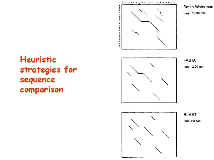 Heuristic strategies for sequence comparison 