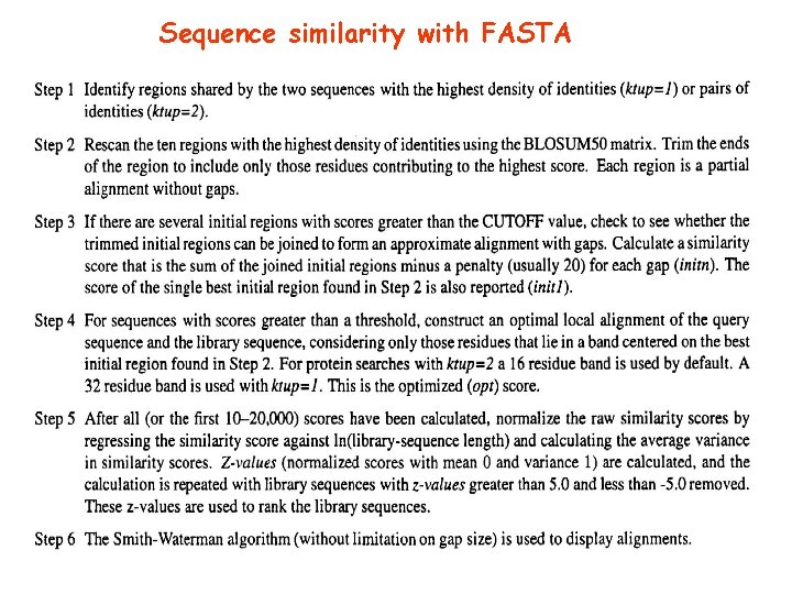 Sequence similarity with FASTA 