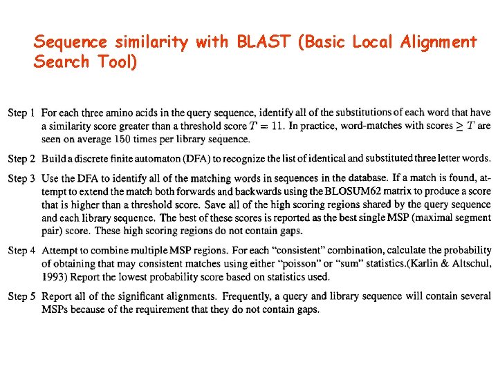 Sequence similarity with BLAST (Basic Local Alignment Search Tool) 