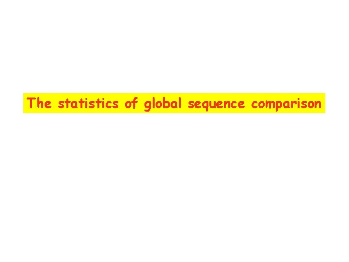 The statistics of global sequence comparison 