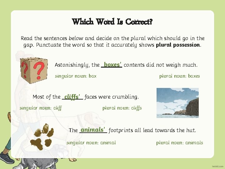 Which Word Is Correct? Read the sentences below and decide on the plural which