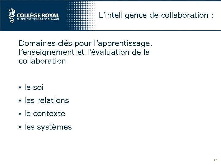 L’intelligence de collaboration : Domaines clés pour l’apprentissage, l’enseignement et l’évaluation de la collaboration