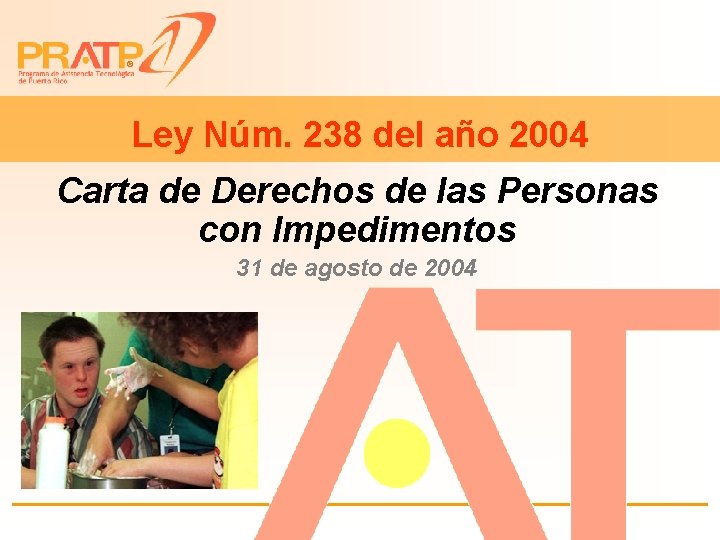 ® Ley Núm. 238 del año 2004 Carta de Derechos de las Personas con