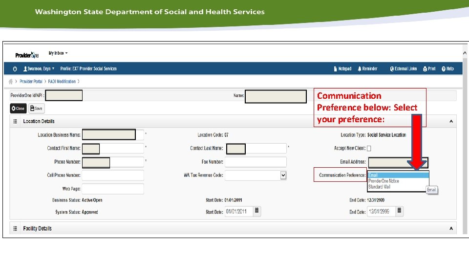 Communication Preference below: Select your preference: 
