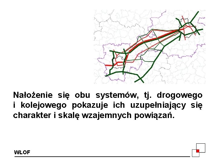 Nałożenie się obu systemów, tj. drogowego i kolejowego pokazuje ich uzupełniający się charakter i