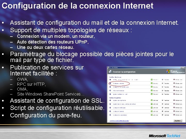 Configuration de la connexion Internet • Assistant de configuration du mail et de la