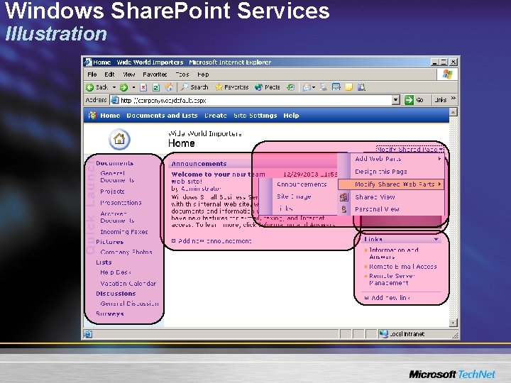 Windows Share. Point Services Illustration 