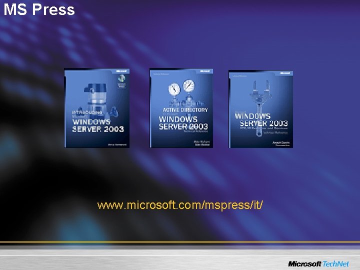 MS Press www. microsoft. com/mspress/it/ 
