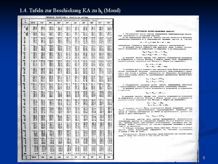 1. 4. Tafeln zur Beschickung KA zu hb (Mond) 5 