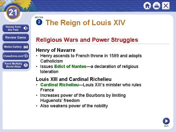 SECTION 2 The Reign of Louis XIV Religious Wars and Power Struggles Henry of