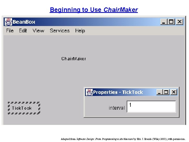 Beginning to Use Chair. Maker Adapted from Software Design: From Programming to Architecture by Beginning to Use Chair. Maker Adapted from Software Design: From Programming to Architecture by
