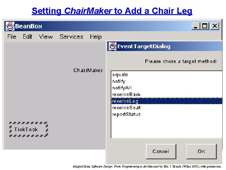 Setting Chair. Maker to Add a Chair Leg Adapted from Software Design: From Programming Setting Chair. Maker to Add a Chair Leg Adapted from Software Design: From Programming