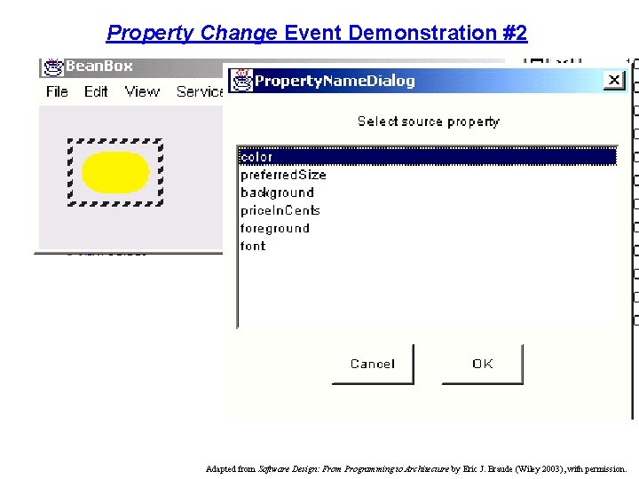 Property Change Event Demonstration #2 Adapted from Software Design: From Programming to Architecture by Property Change Event Demonstration #2 Adapted from Software Design: From Programming to Architecture by