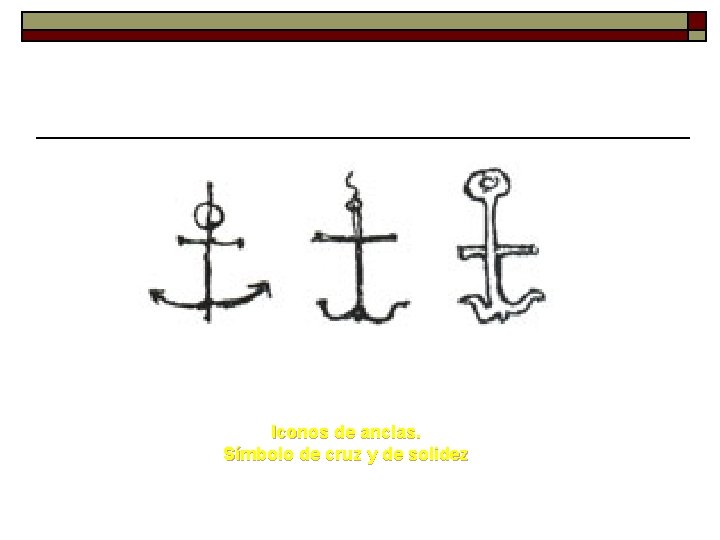 Iconos de anclas. Símbolo de cruz y de solidez 