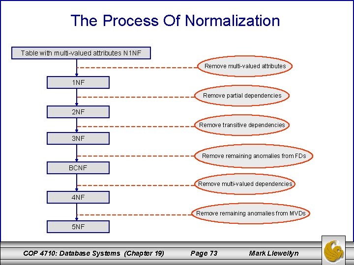 The Process Of Normalization Table with multi-valued attributes N 1 NF Remove multi-valued attributes The Process Of Normalization Table with multi-valued attributes N 1 NF Remove multi-valued attributes
