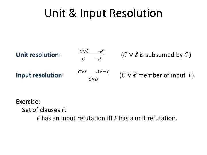 Unit & Input Resolution 