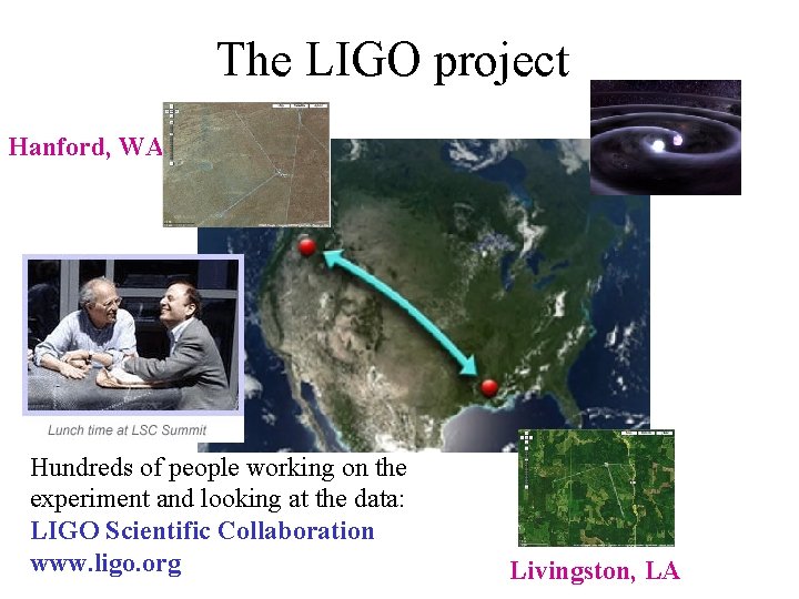 The LIGO project Hanford, WA Hundreds of people working on the experiment and looking