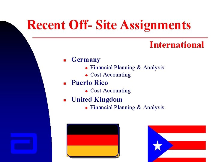Recent Off- Site Assignments International n Germany u u n Puerto Rico u n