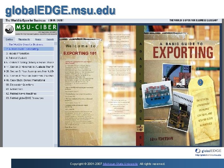 Copyright © 2001 -2007 Michigan State University. All rights reserved. 