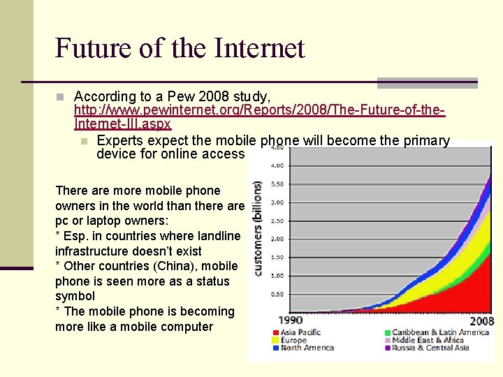 Future of the Internet n According to a Pew 2008 study, http: //www. pewinternet.