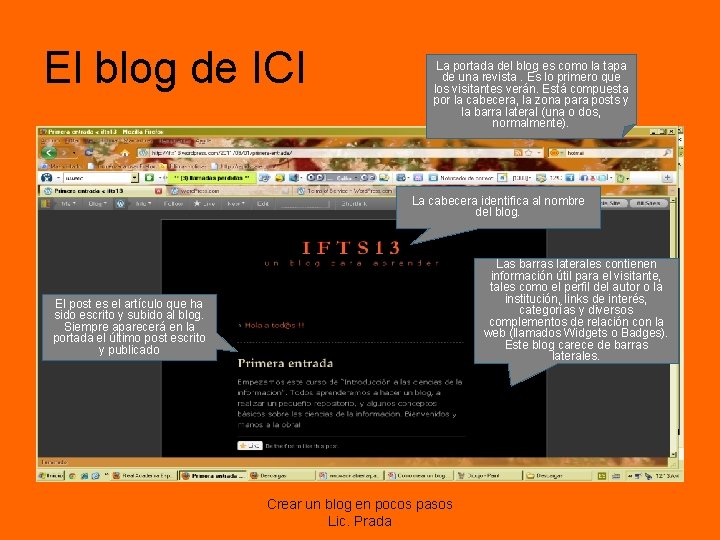 El blog de ICI La portada del blog es como la tapa de una