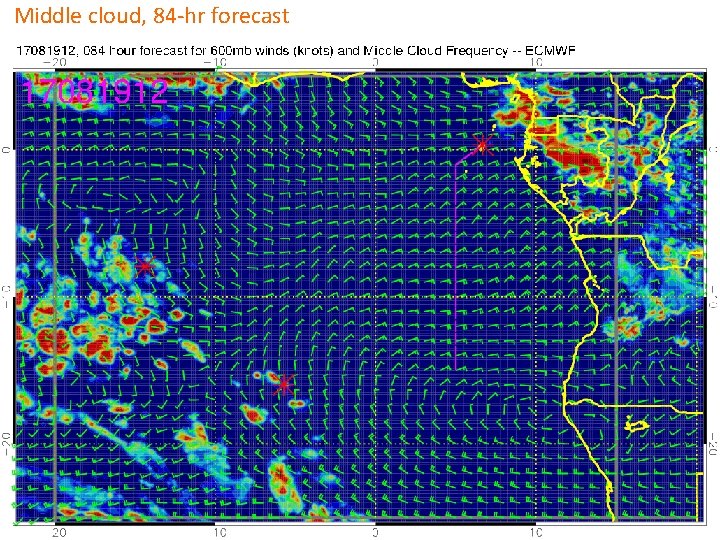 Middle cloud, 84 -hr forecast 
