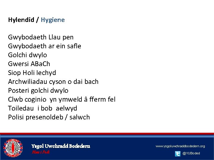 Hylendid / Hygiene Gwybodaeth Llau pen Gwybodaeth ar ein safle Golchi dwylo Gwersi ABa.