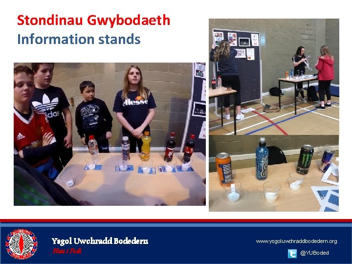 Stondinau Gwybodaeth Information stands Ysgol Uwchradd Bodedern Hau i Fedi www. ysgoluwchraddbodedern. org @YUBoded