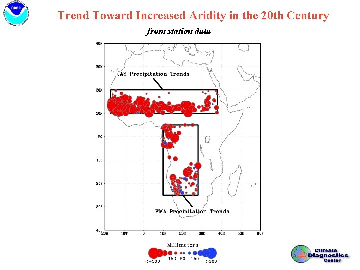 Trend Toward Increased Aridity in the 20 th Century from station data 