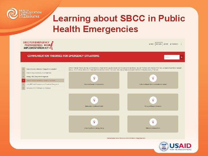 Learning about SBCC in Public Health Emergencies 