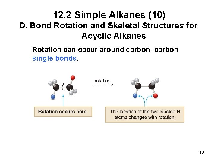 12. 2 Simple Alkanes (10) D. Bond Rotation and Skeletal Structures for Acyclic Alkanes