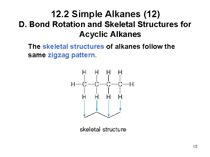 12. 2 Simple Alkanes (12) D. Bond Rotation and Skeletal Structures for Acyclic Alkanes