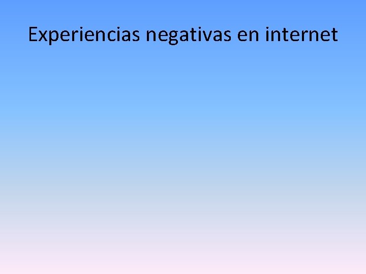 Experiencias negativas en internet 