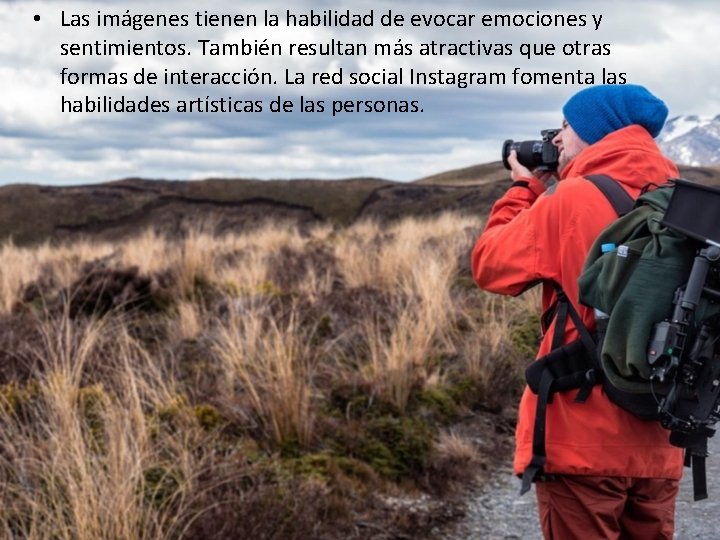  • Las imágenes tienen la habilidad de evocar emociones y sentimientos. También resultan