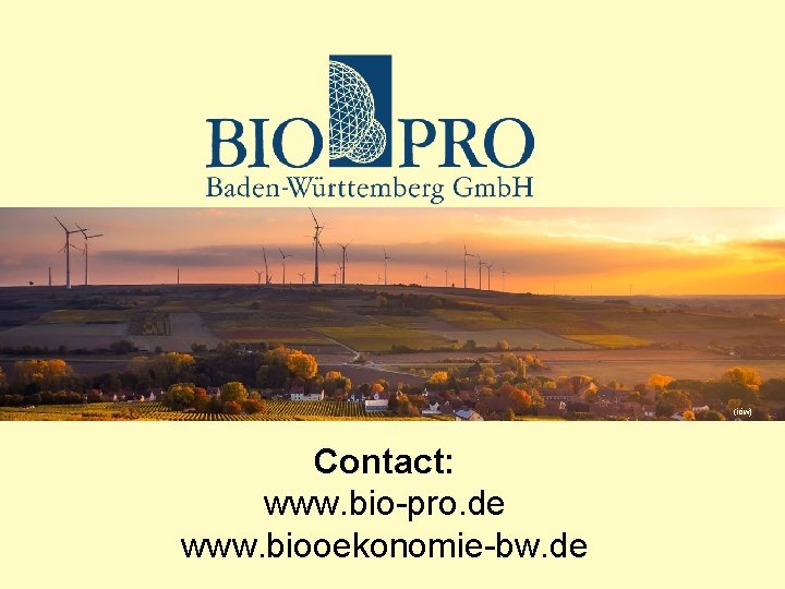 Vielen Dank für Ihre Aufmerksamkeit (iöw) Contact: www. bio-pro. de www. biooekonomie-bw. de 