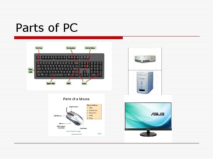 Parts of PC Parts of PC