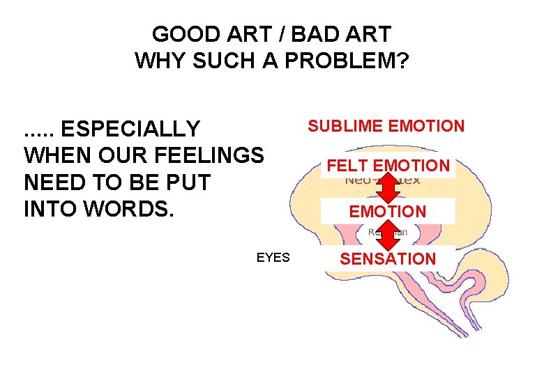 GOOD ART / BAD ART WHY SUCH A PROBLEM? . . . ESPECIALLY WHEN