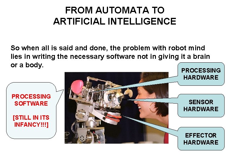 FROM AUTOMATA TO ARTIFICIAL INTELLIGENCE So when all is said and done, the problem